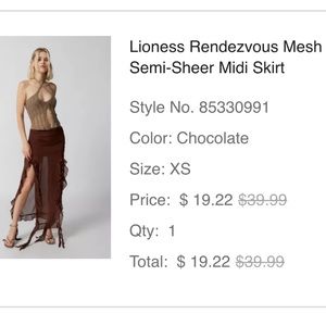 Lioness Rendezvous Mesh Semi-Sheer Midi Skirt
